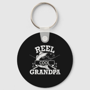 Reel Cool Grandpa Fishing Fathers Day Birthday Chr Key Ring