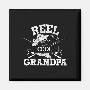 Reel Cool Grandpa Fishing Fathers Day Birthday Chr Magnet