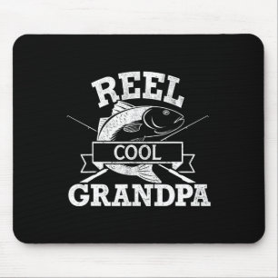 Reel Cool Grandpa Fishing Fathers Day Birthday Chr Mouse Pad