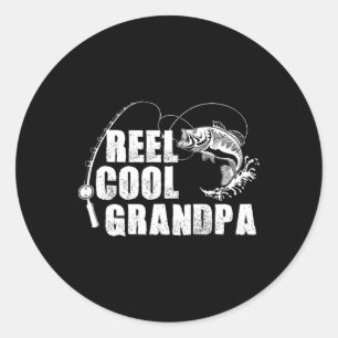 Reel Cool Grandpa - Fishing Gift For Dad Or Grandp Classic Round Sticker