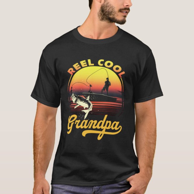 Reel Cool Grandpa Fishing Papa T-Shirt (Front)