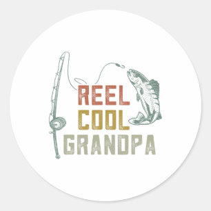 Reel Cool Grandpa Fishing S  Classic Round Sticker