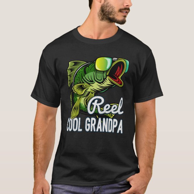 Reel Cool Grandpa Fishing T-Shirt – Funny Bass Fis (Front)
