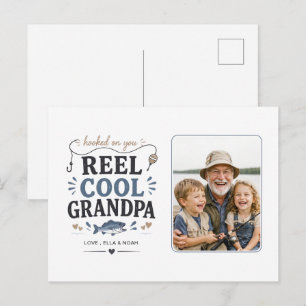Reel Cool Grandpa Fishing Theme Photo Card