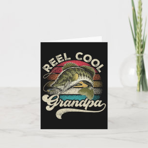 Reel Cool Grandpa Fishing Vintage Retro Father's D Card