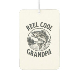 Reel Cool Grandpa Vintage Fishing Bass Shirt Desig Car Air Freshener
