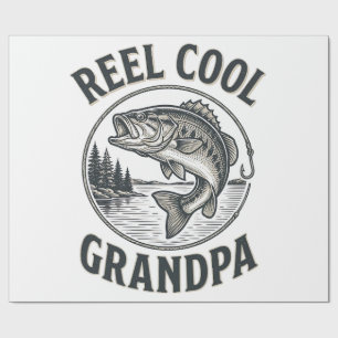 Reel Cool Grandpa Vintage Fishing Bass Shirt Desig Wrapping Paper