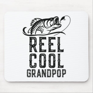 Reel Cool Grandpop Fishing Fisherman Funny Retro Mouse Pad