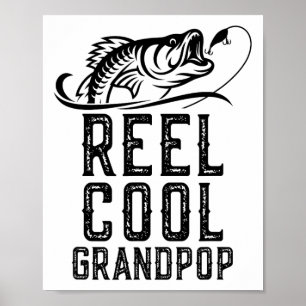 Reel Cool Grandpop Fishing Fisherman Funny Retro  Poster