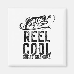 Reel Cool Great Grandpa Fishing Fisherman Funny Re Magnet