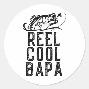 Reel Cool Pa Fishing Fisherman Funny Retro Classic Round Sticker