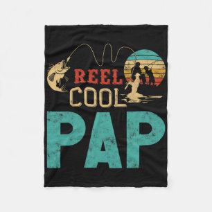 Reel Cool Pap Fishing Father’s Day Gift For Fisher Fleece Blanket