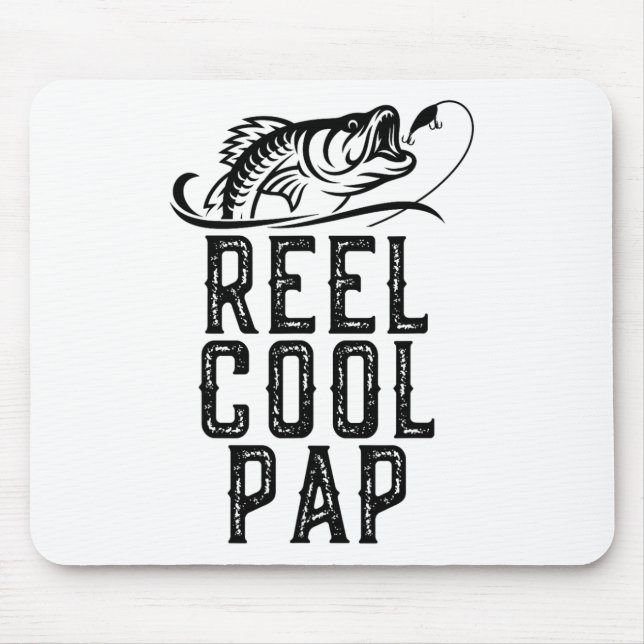 Reel Cool Pap Fishing Fisherman Funny Retro  Mouse Pad (Front)