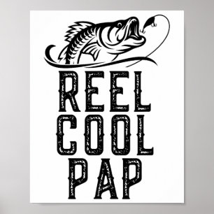 Reel Cool Pap Fishing Fisherman Funny Retro Poster
