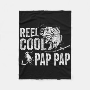 Reel Cool Pap Pap Fishing Fathers Day Gifts Fleece Blanket