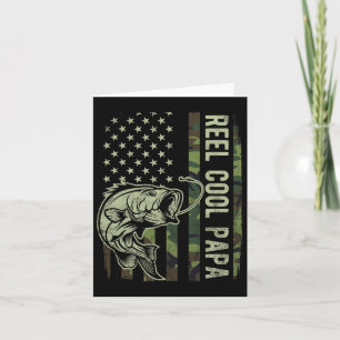 Reel Cool Papa Camouflage American Flag Fathers Da Card