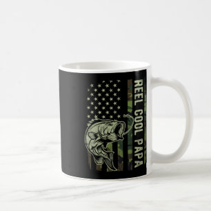 Reel Cool Papa Camouflage American Flag Fathers Da Coffee Mug