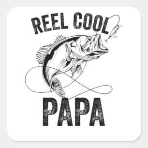 Reel Cool Papa Fathers Day Fishing Gift Fisherman Square Sticker