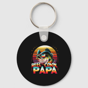 Reel Cool Papa Fisherman Father's Day Gift Fishing Key Ring