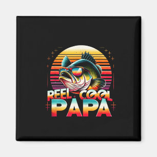 Reel Cool Papa Fisherman Father's Day Gift Fishing Magnet