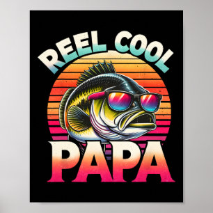 Reel Cool Papa Fisherman Father's Day Gift Fishing Poster