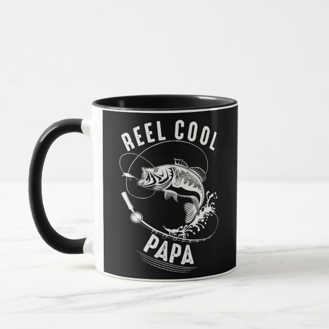 Reel Cool Papa Fishing Dad Gifts Father's Day Mug (Left)
