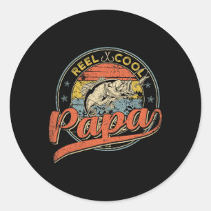 Reel Cool Papa Fishing Fathers Day Classic Round Sticker
