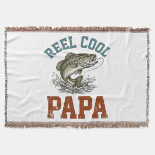 Reel Cool Papa Fishing Father's Day Throw Blanket