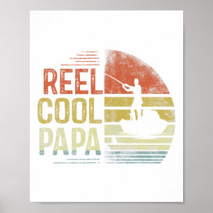 Reel Cool Papa Fishing Gifts Papa Birthday Vintage Poster
