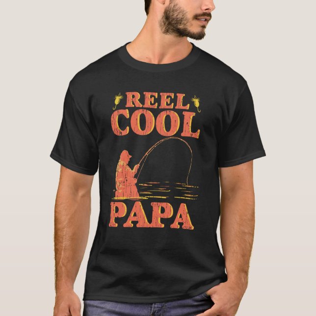 Reel Cool Papa Funny Fishing Father's Day T-Shirt (Front)