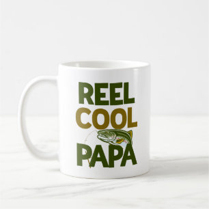 Reel Cool Papa Funny Fishing Pun Grandpa Mens Coffee Mug