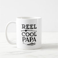 Reel Cool Papa Funny Fishing Pun Grandpa Mens
