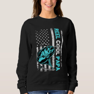 Reel Cool Papa USA Flag Fishing Father's Day Sweatshirt