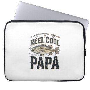 Reel Cool Papa Vintage Fishing Vector Design_1 Laptop Sleeve