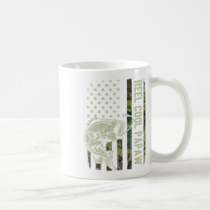 Reel Cool Papaw Camouflage American Flag Fathers D Coffee Mug