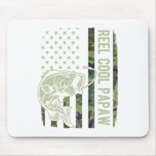 Reel Cool Papaw Camouflage American Flag Fathers D Mouse Pad