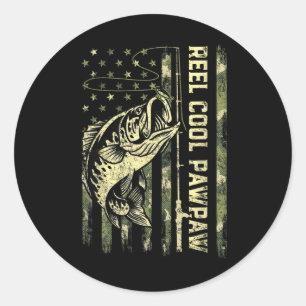 Reel Cool Pawpaw Fisherman Camouflage Father's Day Classic Round Sticker