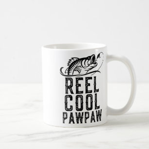 Reel Cool Pawpaw Fishing Fisherman Funny Retro Paw Coffee Mug