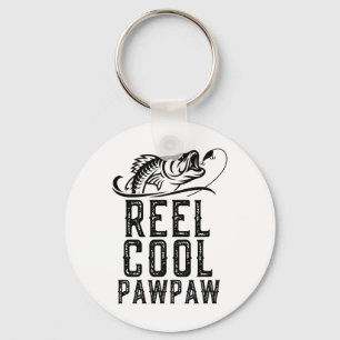 Reel Cool Pawpaw Fishing Fisherman Funny Retro Paw Key Ring