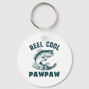 Reel Cool Pawpaw Fishing Grandpa Vintage Style Paw Key Ring