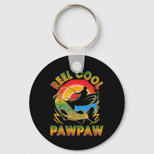 Reel Cool Pawpaw Retro Fishing Lover Men Dad Papa Key Ring