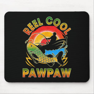 Reel Cool Pawpaw Retro Fishing Lover Men Dad Papa Mouse Pad