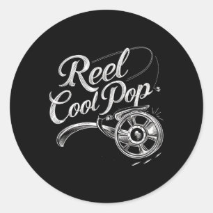 Reel Cool Pop Fishing Grandpa Gifts Funny Graphic Classic Round Sticker
