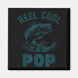 Reel Cool Pop Fishing Grandpa Vintage Style Magnet