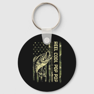 Reel Cool Pop Pop Fisherman Camouflage Father's Da Key Ring