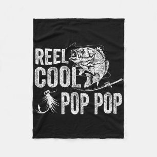 Reel Cool Pop Pop Fishing Fathers Day Gifts Fleece Blanket