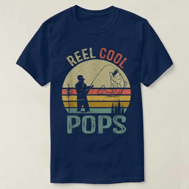 Reel Cool Pops Fishing Dad Gifts Father's Day Fish T-Shirt (Design Front)