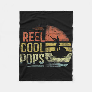 Reel Cool Pops Fishing Gifts Pops Birthday Vintage Fleece Blanket
