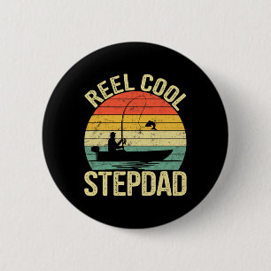 Reel Cool Stepdad Fishing Gifts For Father's Day F 6 Cm Round Badge
