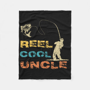 Reel Cool Uncle Fisherman Vintage Father's Day Fis Fleece Blanket